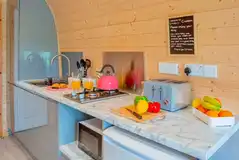 Cuddfan ensuite pod with a fully equipped kitchenette Cuddfan ensuite pod with a fully equipped kitchenette