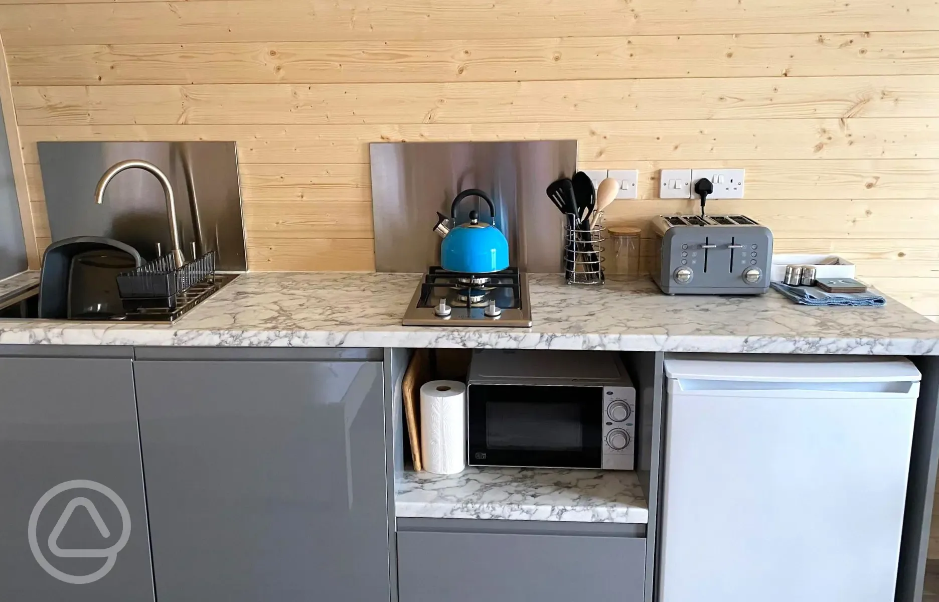 Glamping pod kitchen