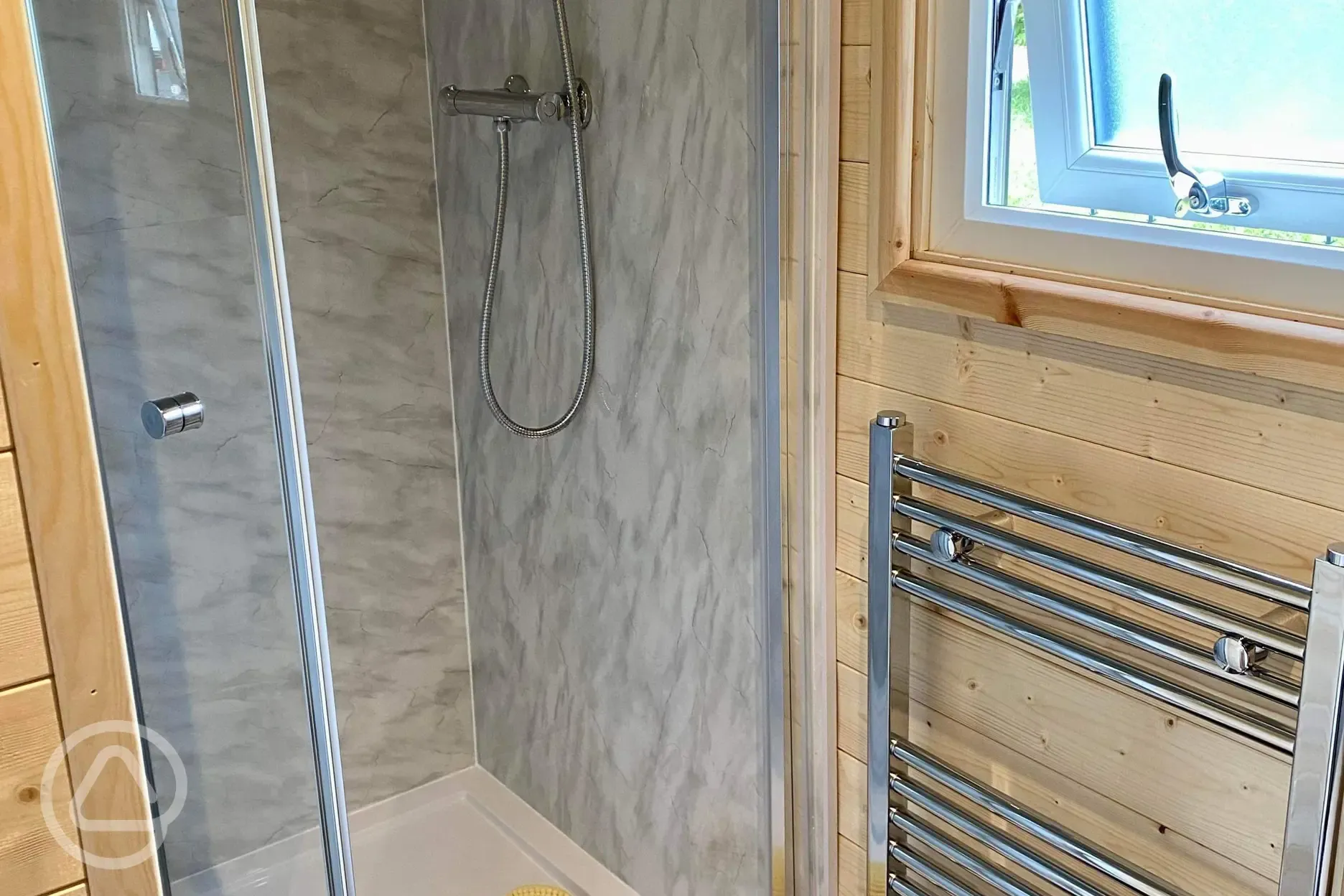 Glamping pod ensuite bathrooms