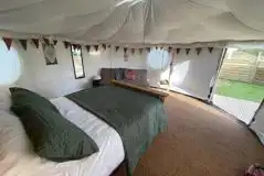 Yurt with hot tub interior