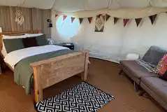 Yurt with hot tub interior