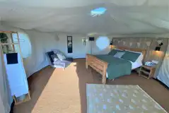 Yurt with hot tub interior