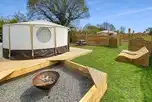 Yurt with hot tub at Between Rivers Camping