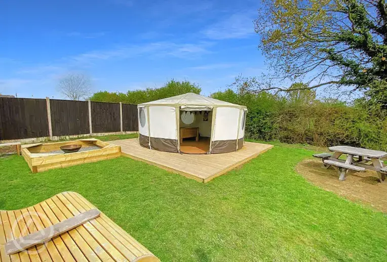 Yurt with hot tub