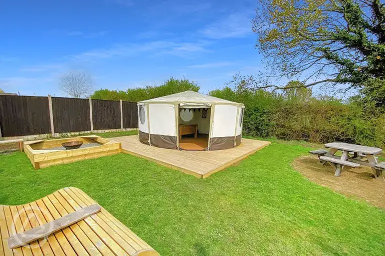 Yurt with hot tub
