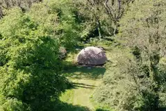 Aerial of the geodesic dome Aerial of the geodesic dome