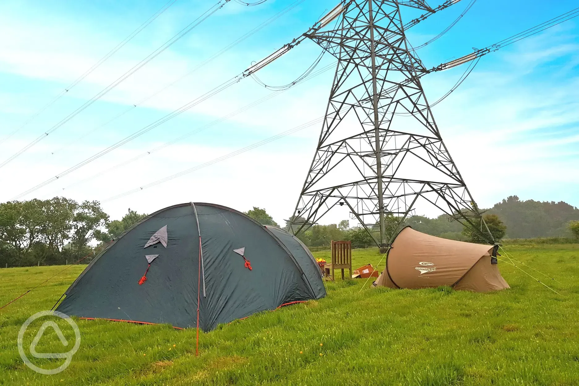 Non electric grass tent pitches 