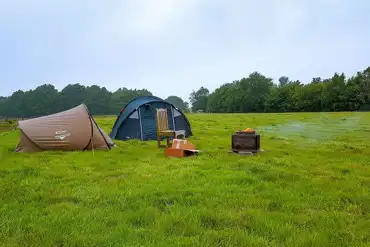 Fire pit and tents