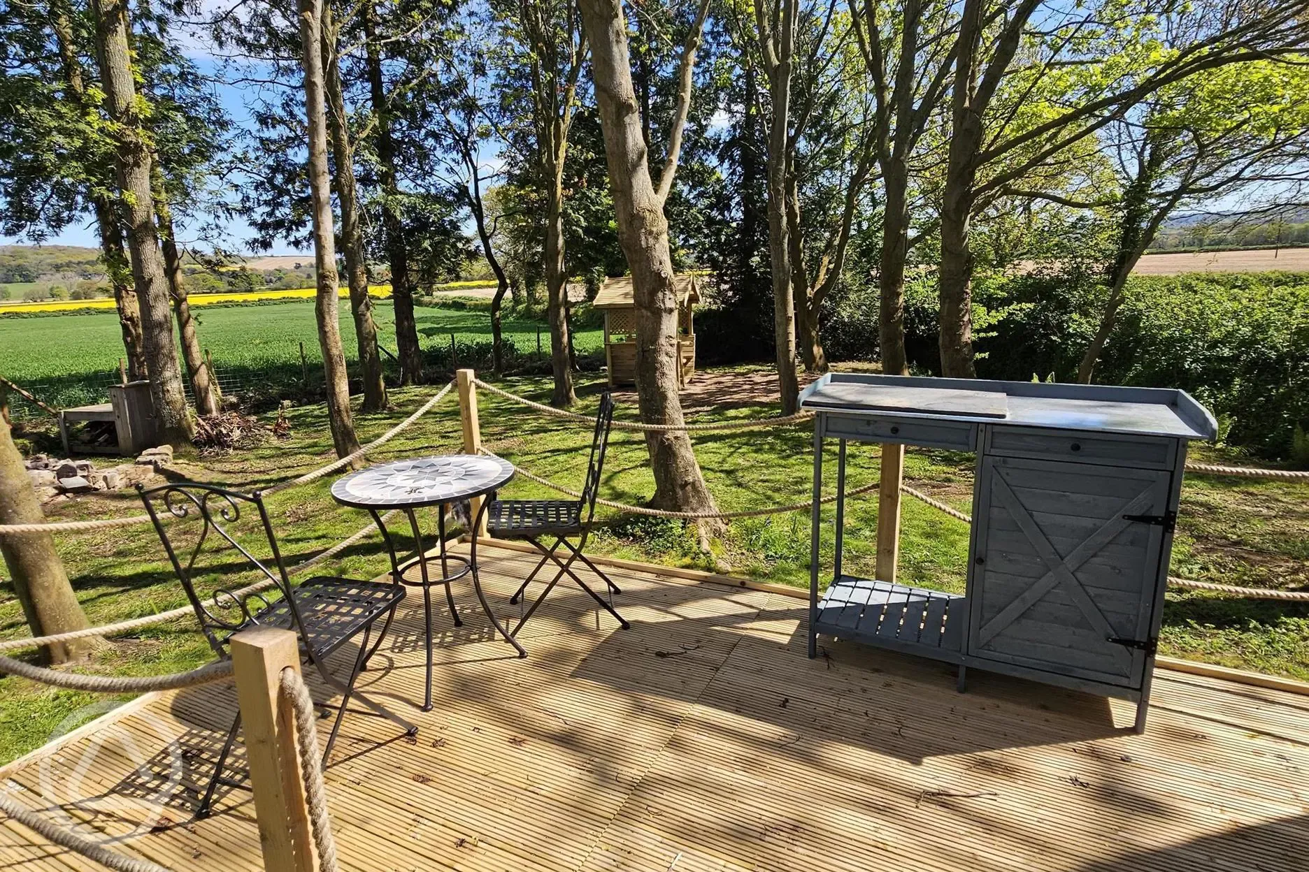 Decking outside the geodome