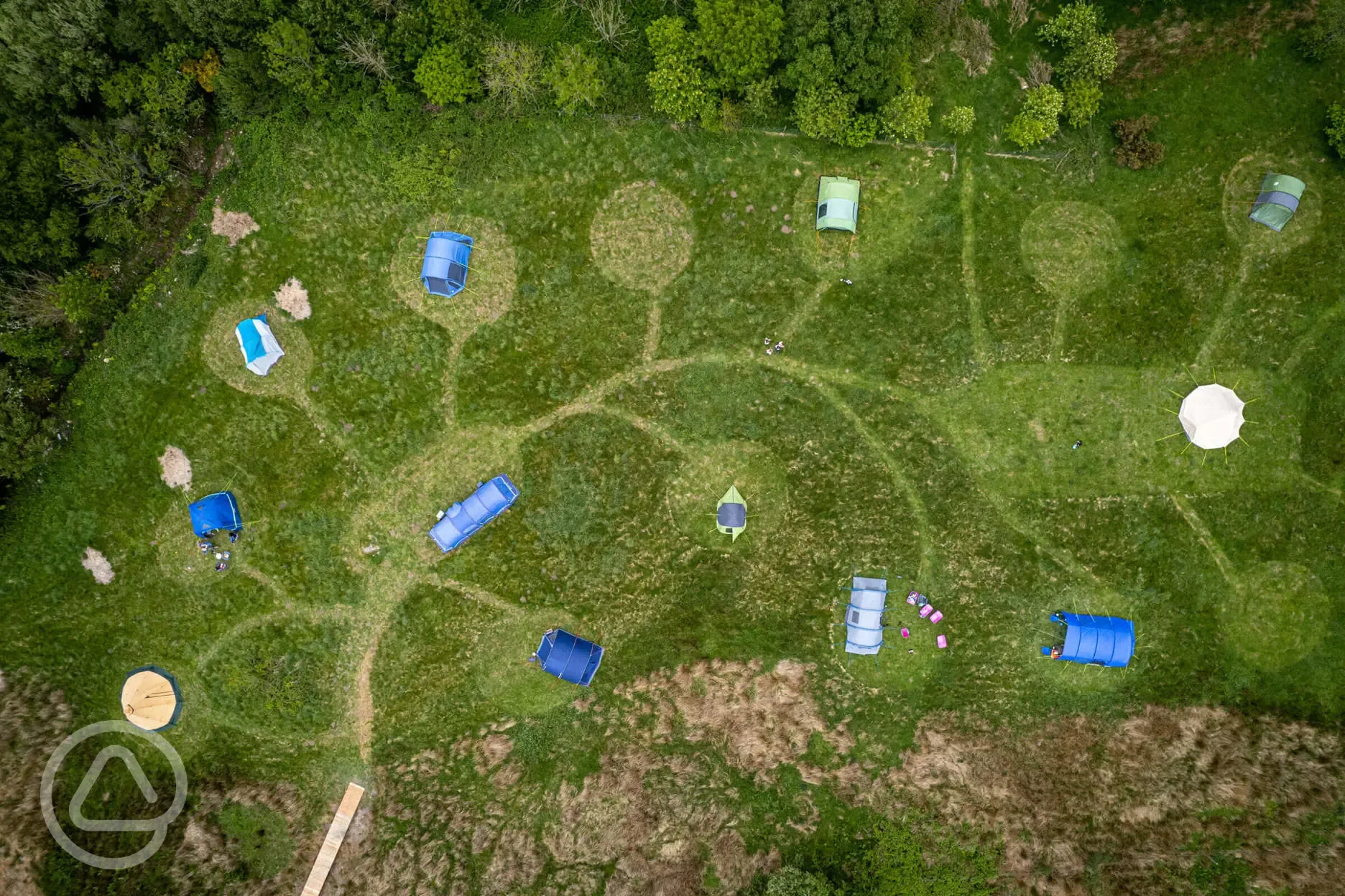 Bird's eye view of the campsite