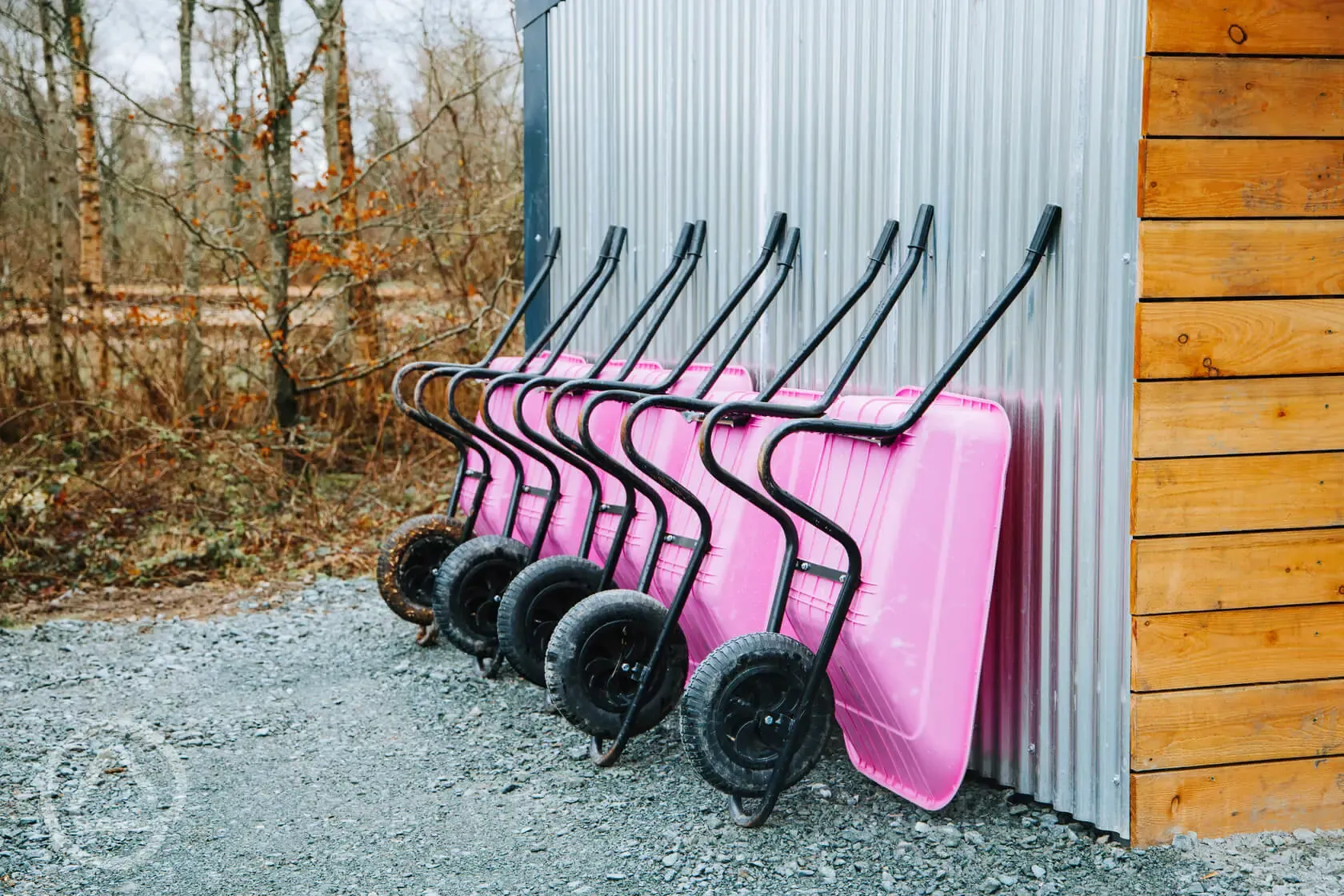 Wheelbarrows for transporting goods