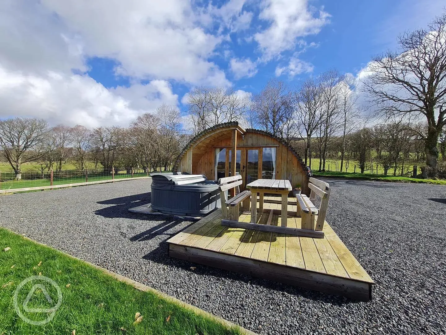 Glamping cabins with hot tubs