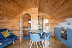 Glamping cabin interior