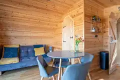 Glamping cabin interior