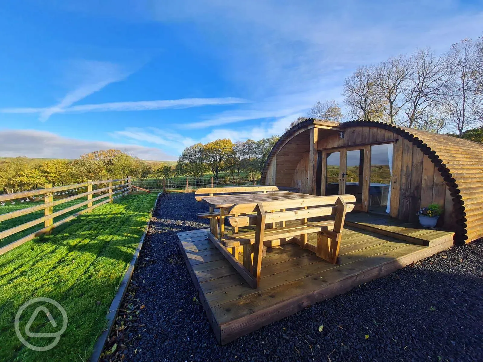 Glamping cabins with hot tubs