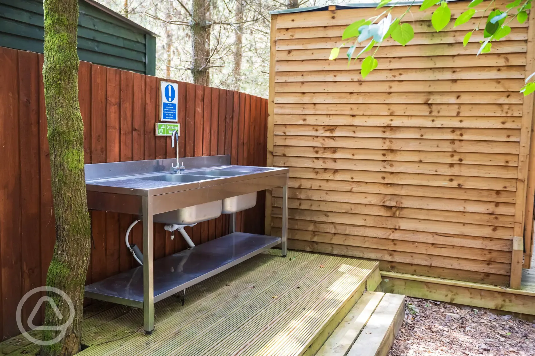 Outdoor washing up area