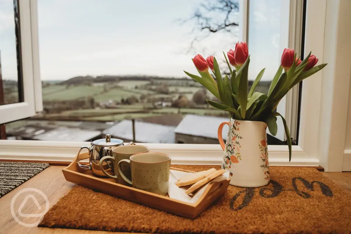 Views from inside the shepherd's hut