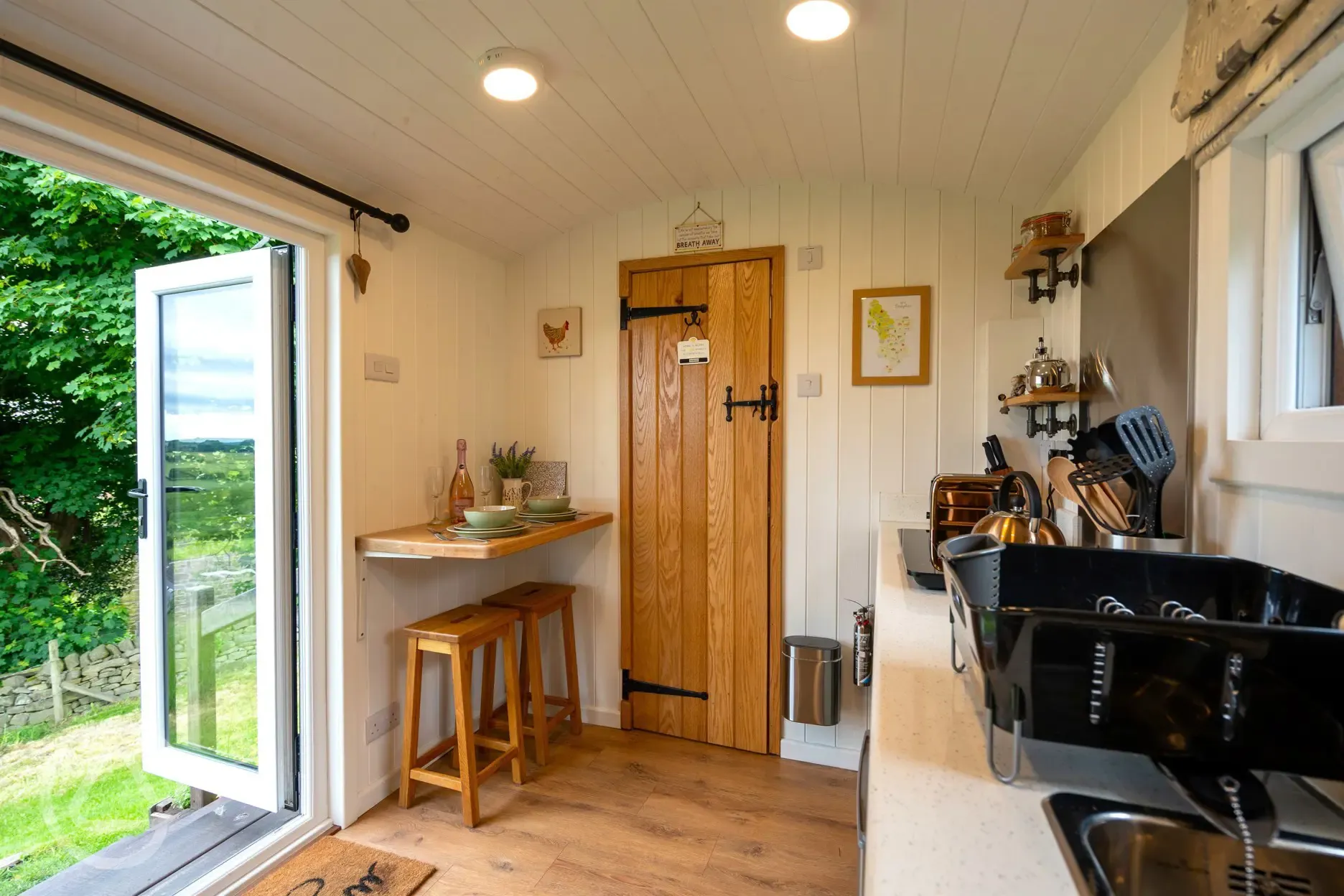 Shepherd's hut interior