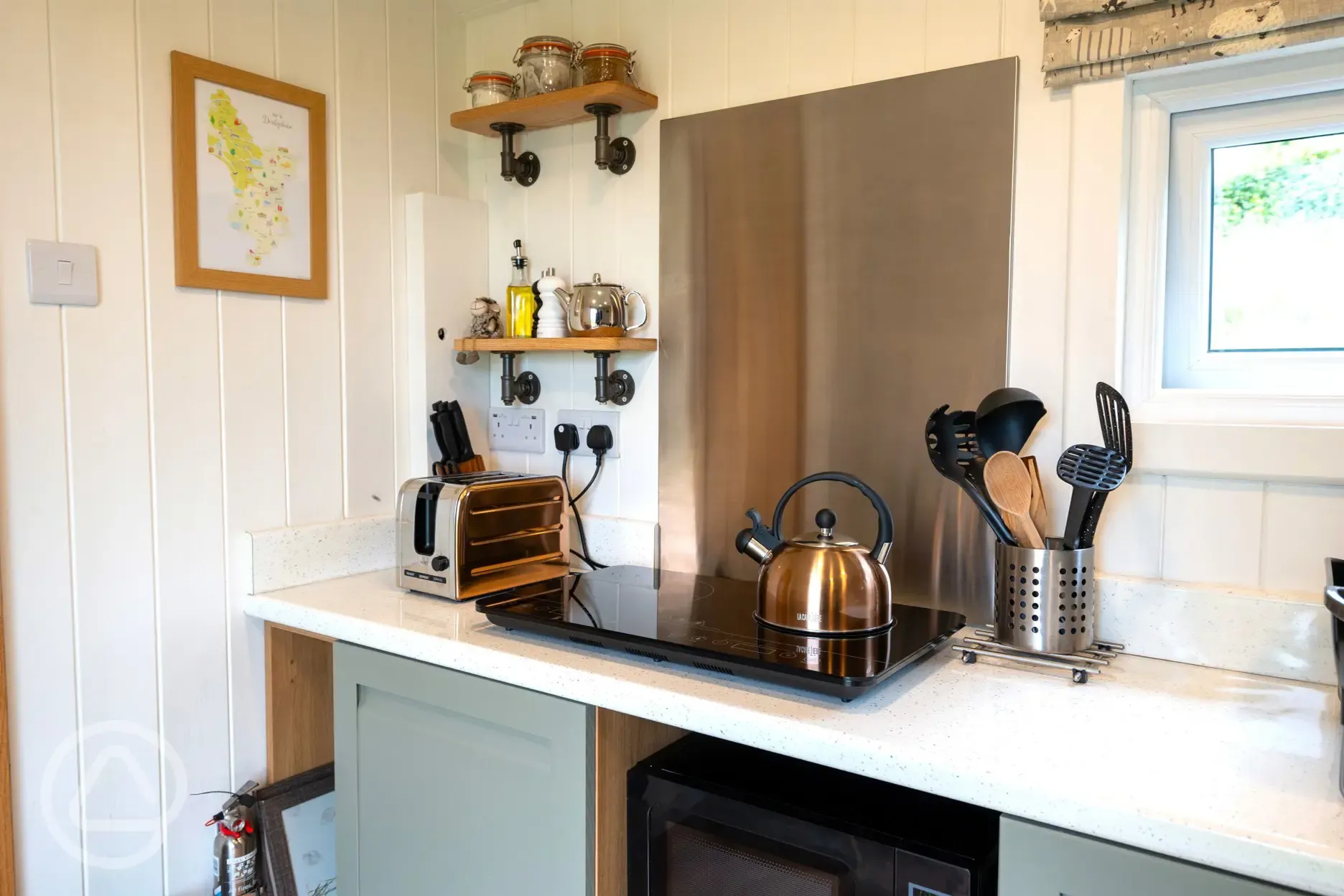 Shepherd's hut kitchenette