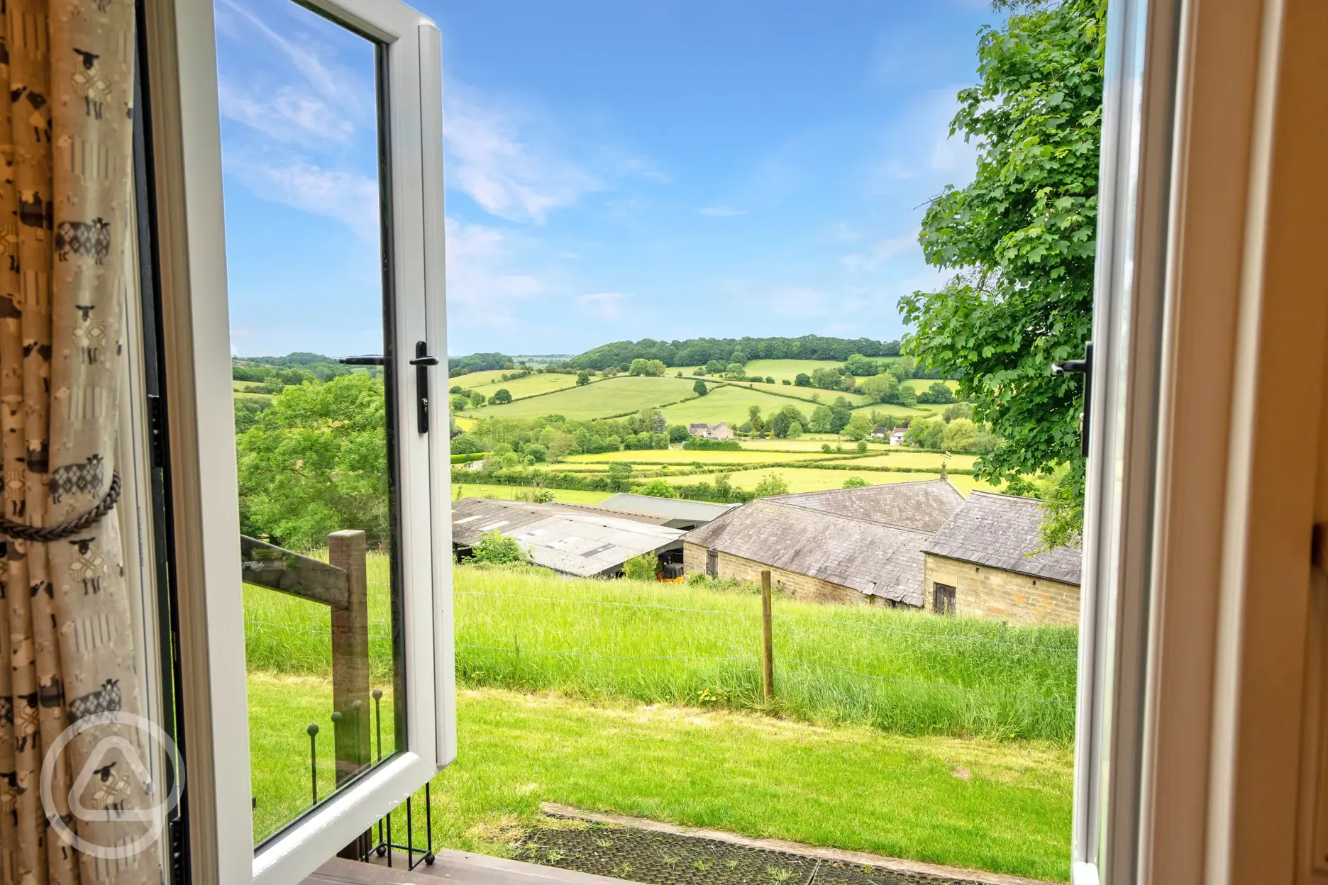 Countryside views from the shepherd's hut