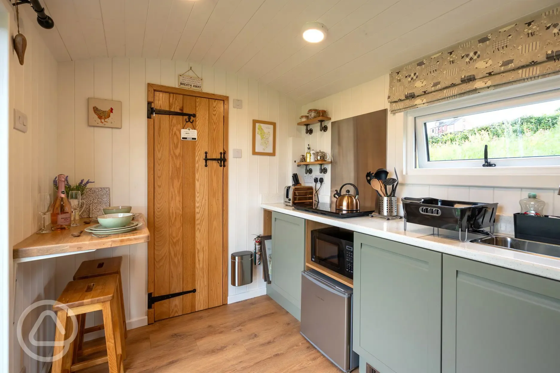 Shepherd's hut kitchenette