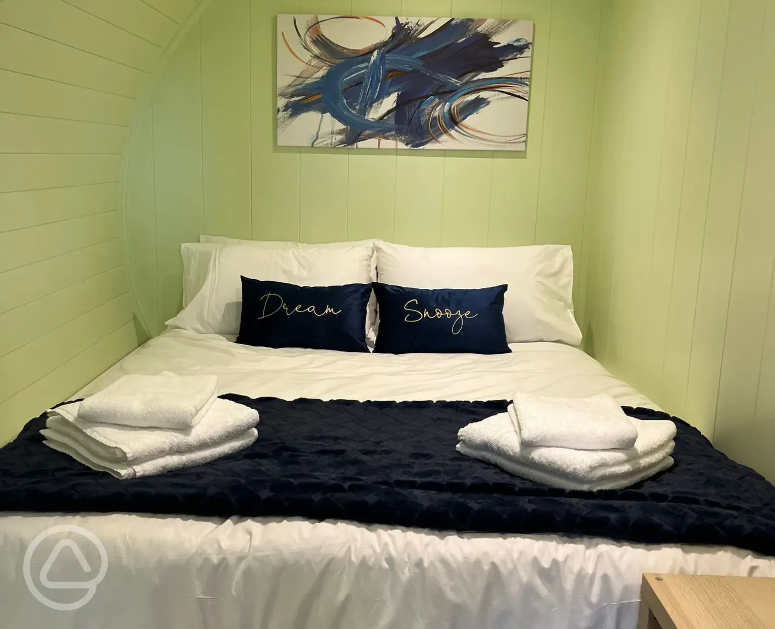 Glamping lodge master bedroom