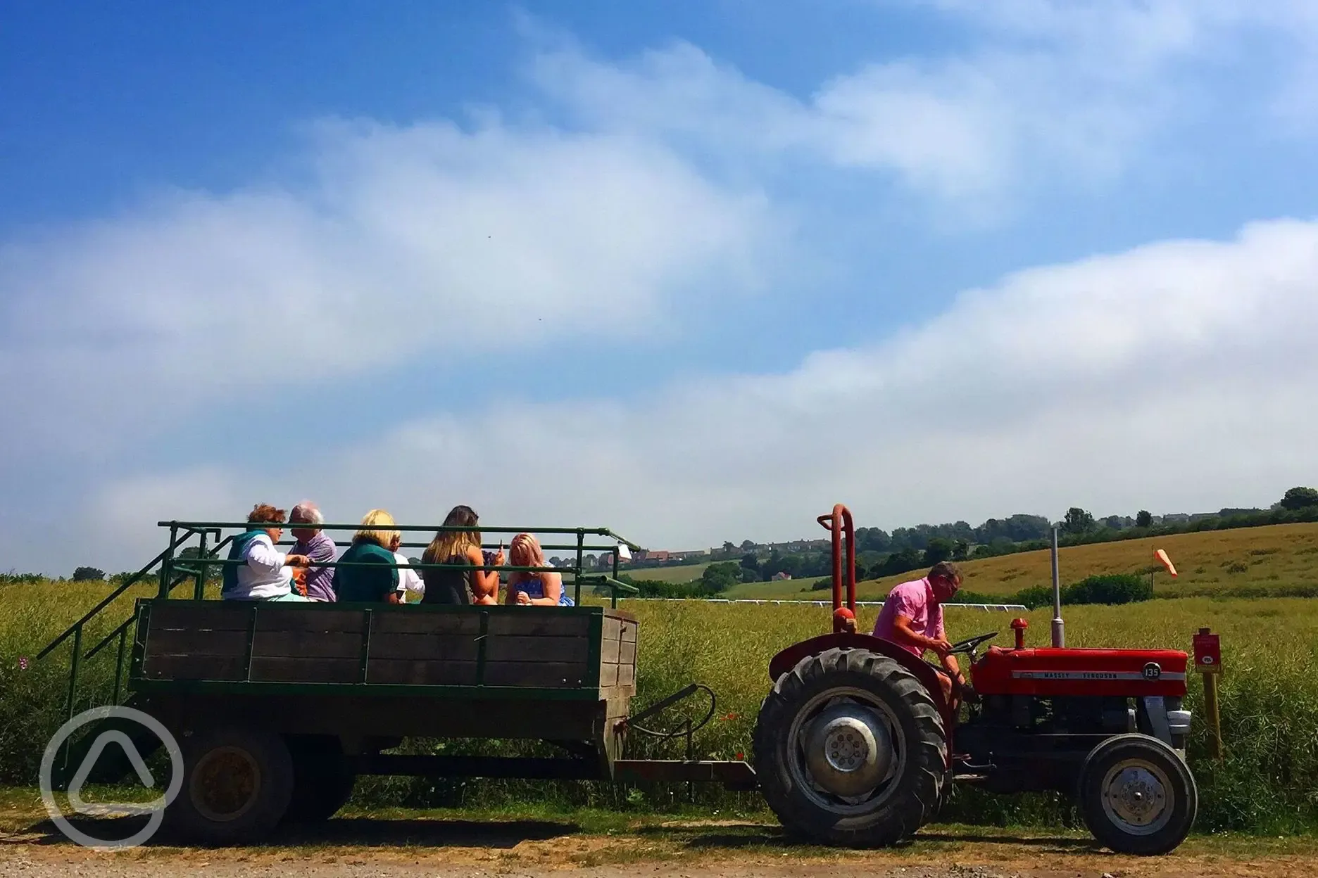 Tractor rides around Solley's Ice Cream Campsite and the farm