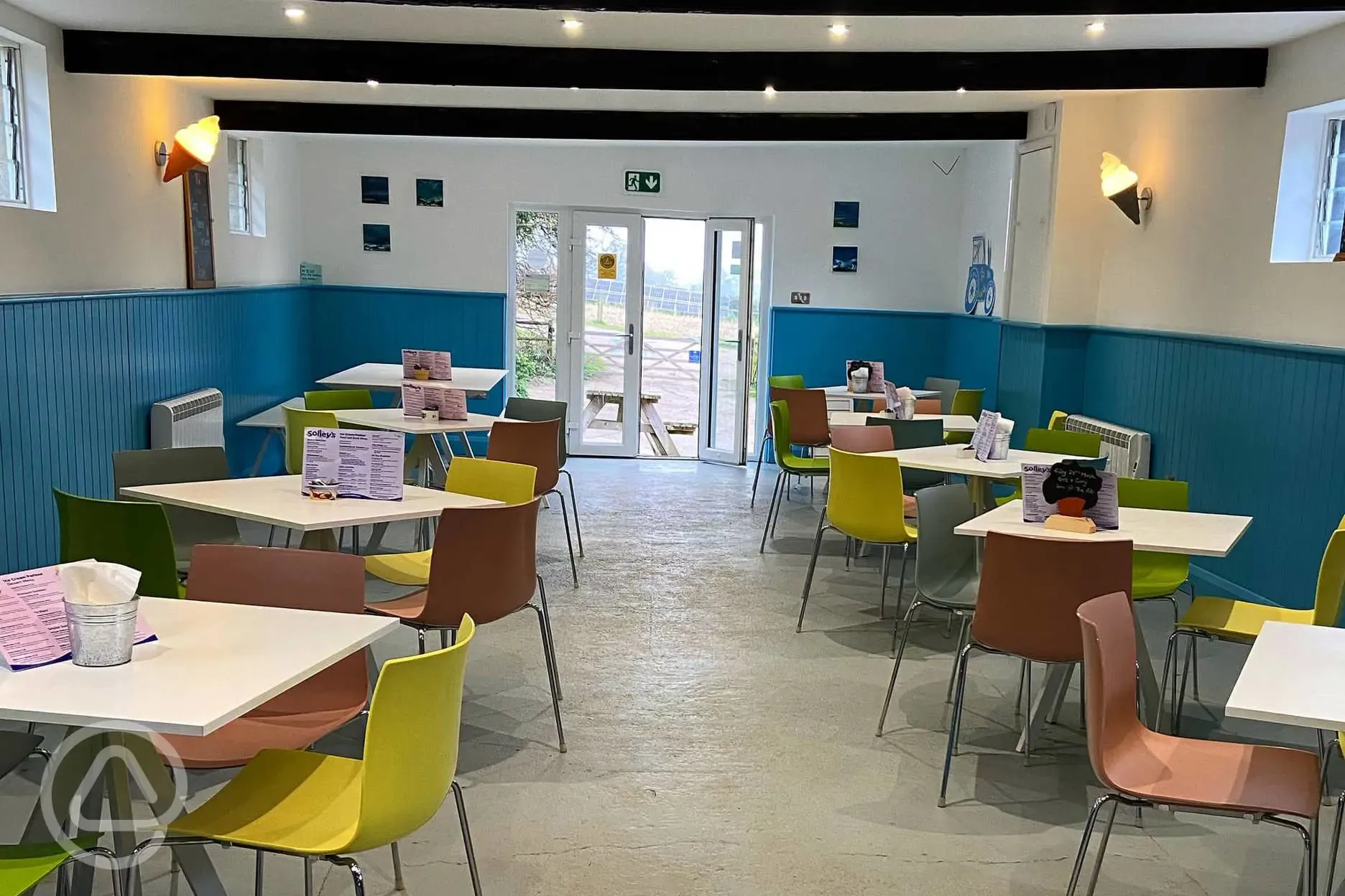 Ice cream parlour interior, also serving breakfast, light lunches and snacks