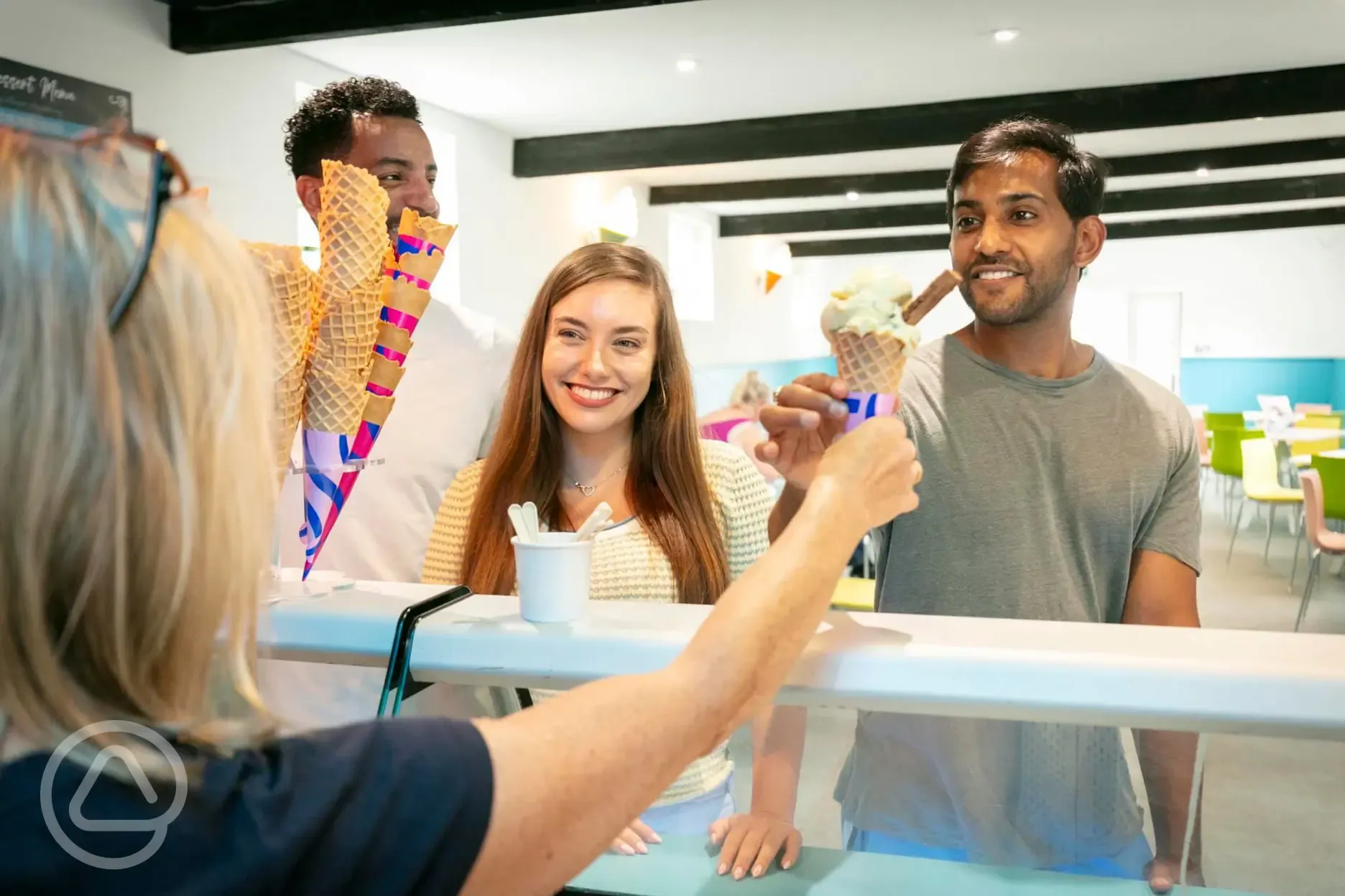 Ice cream parlour with a range of ice creams available, all made onsite