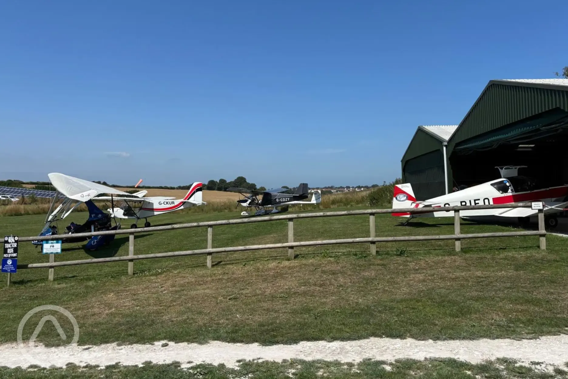 Planes on the farm runway