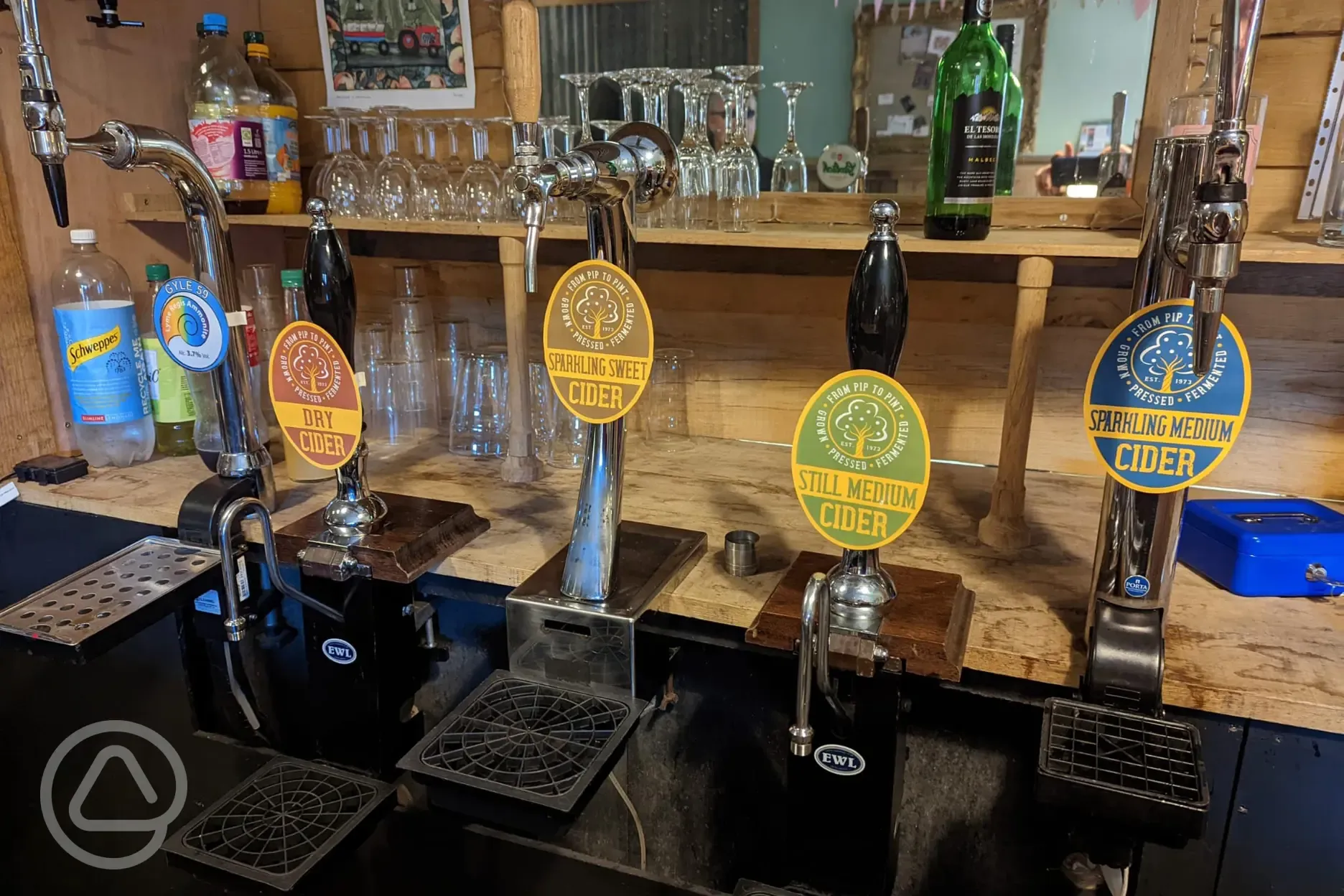 Ciders on tap in the barn