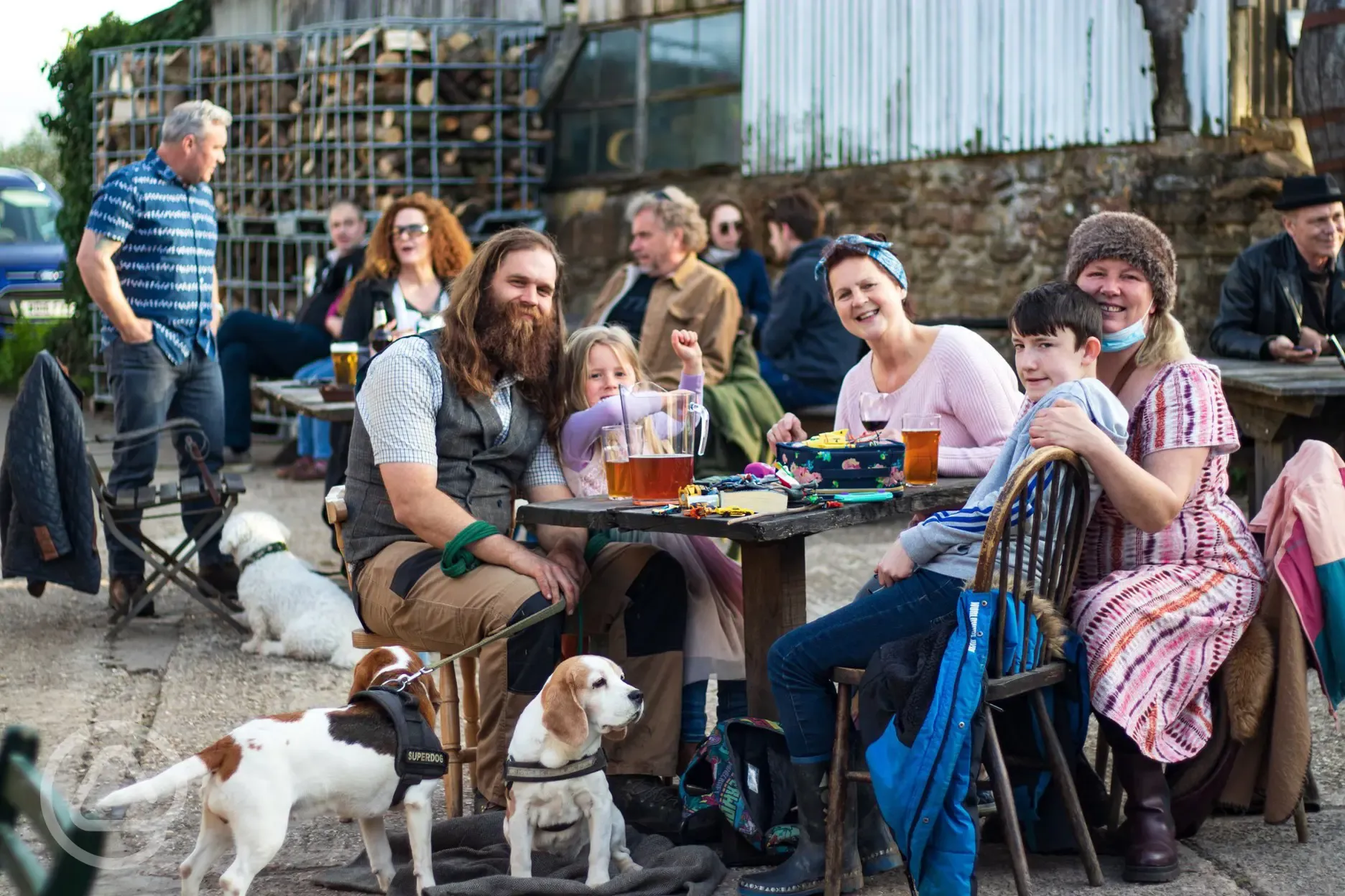 Happy customers at the cider barn