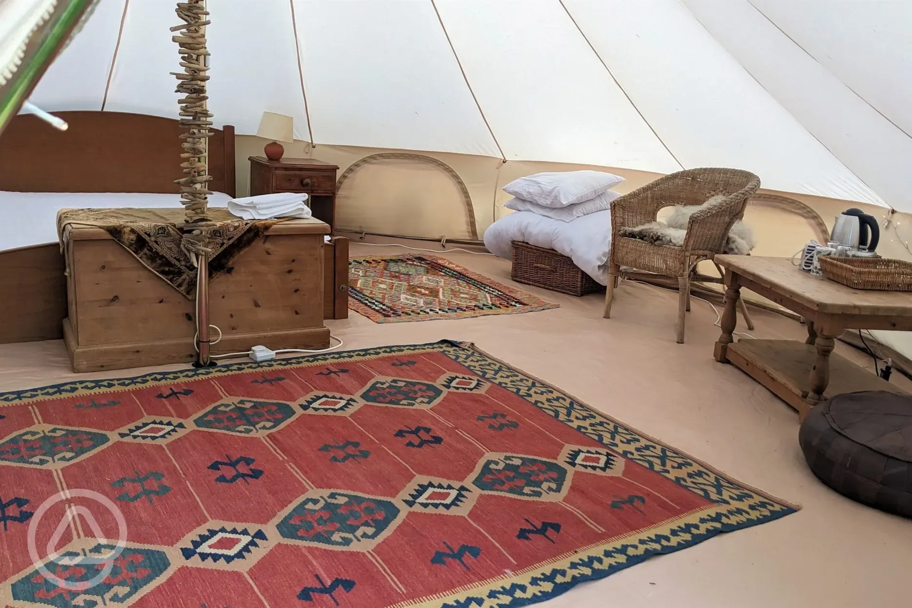 Deluxe bell tent interior