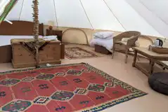 Deluxe bell tent interior