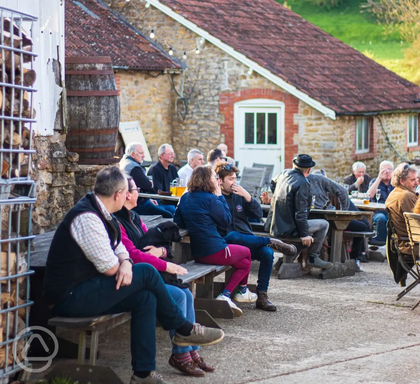 The cider barn seating area