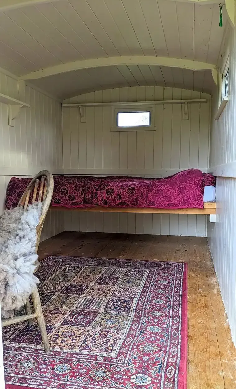 Shepherd's hut interior