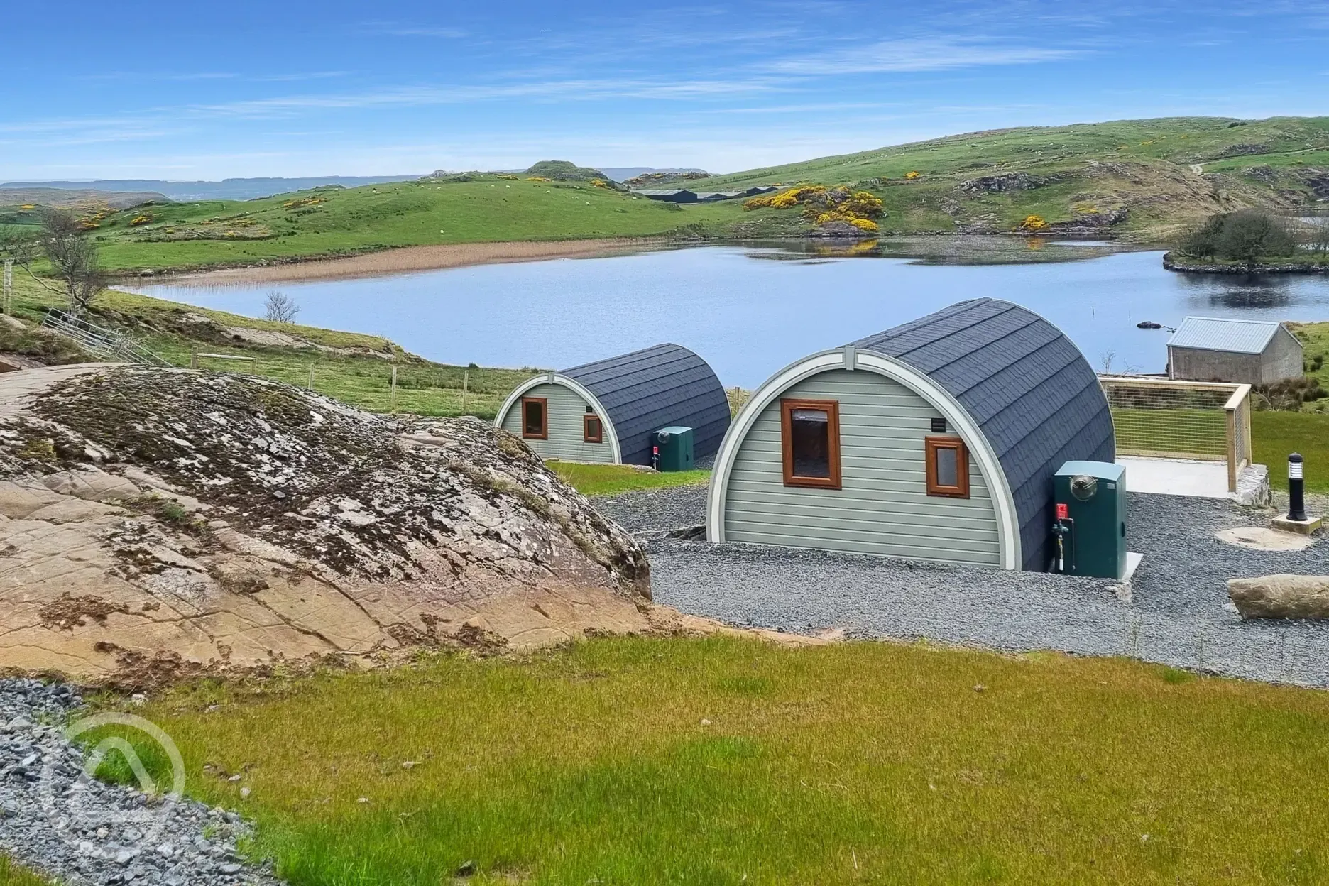 Ensuite glamping pods with lake views