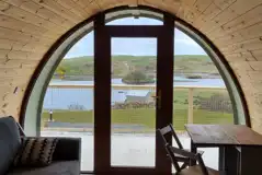 Lake views from the ensuite glamping pod