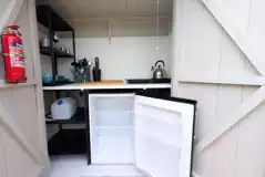 Lotus stargazer bell tent outdoor kitchenette