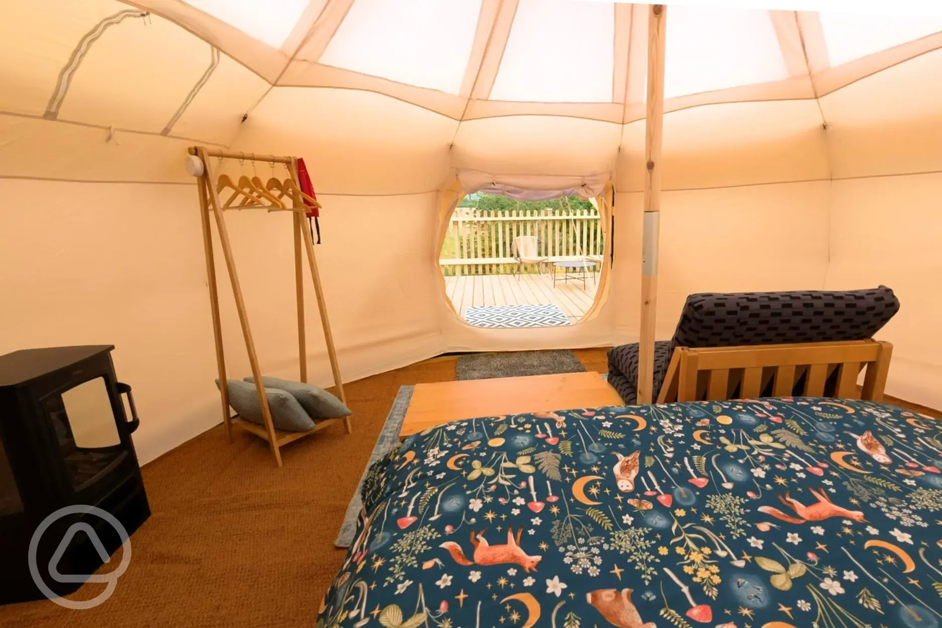 Lotus stargazer bell tent views from interior