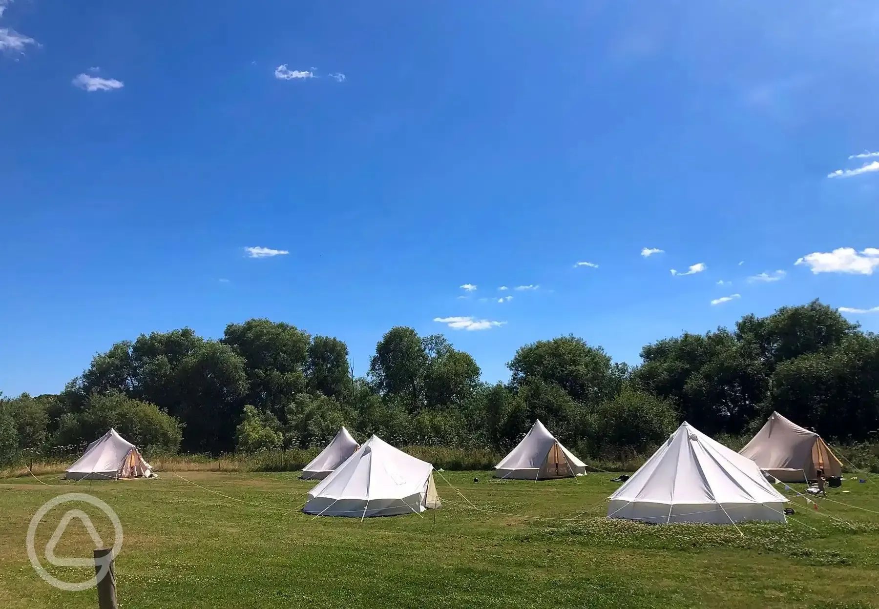 Bell tents in the field
