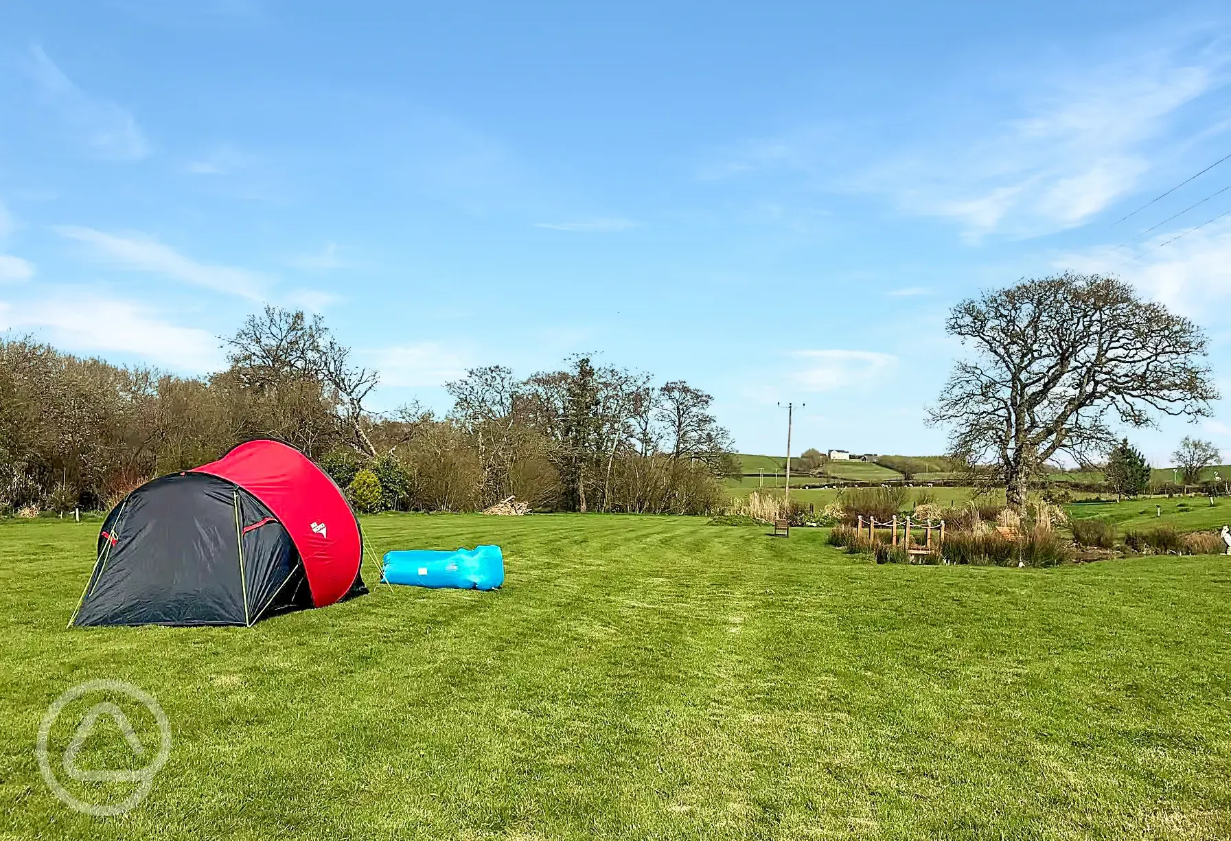 Non electric grass tent pitches