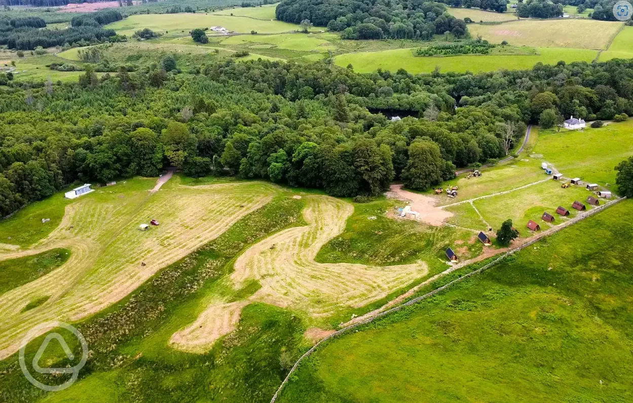 Aerial of the campsite