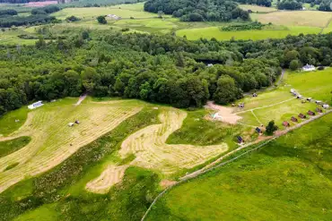 Aerial of Hensol Estate Holidays and Galloway Forest Park