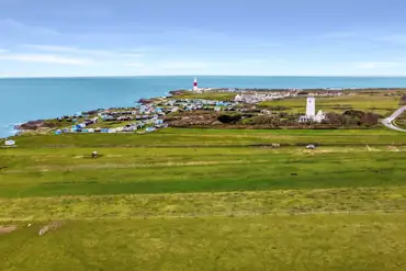 Aerial of the campsite by the coast