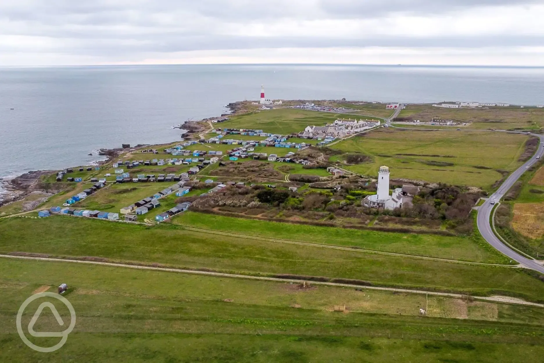 Aerial of the campsite by the coast