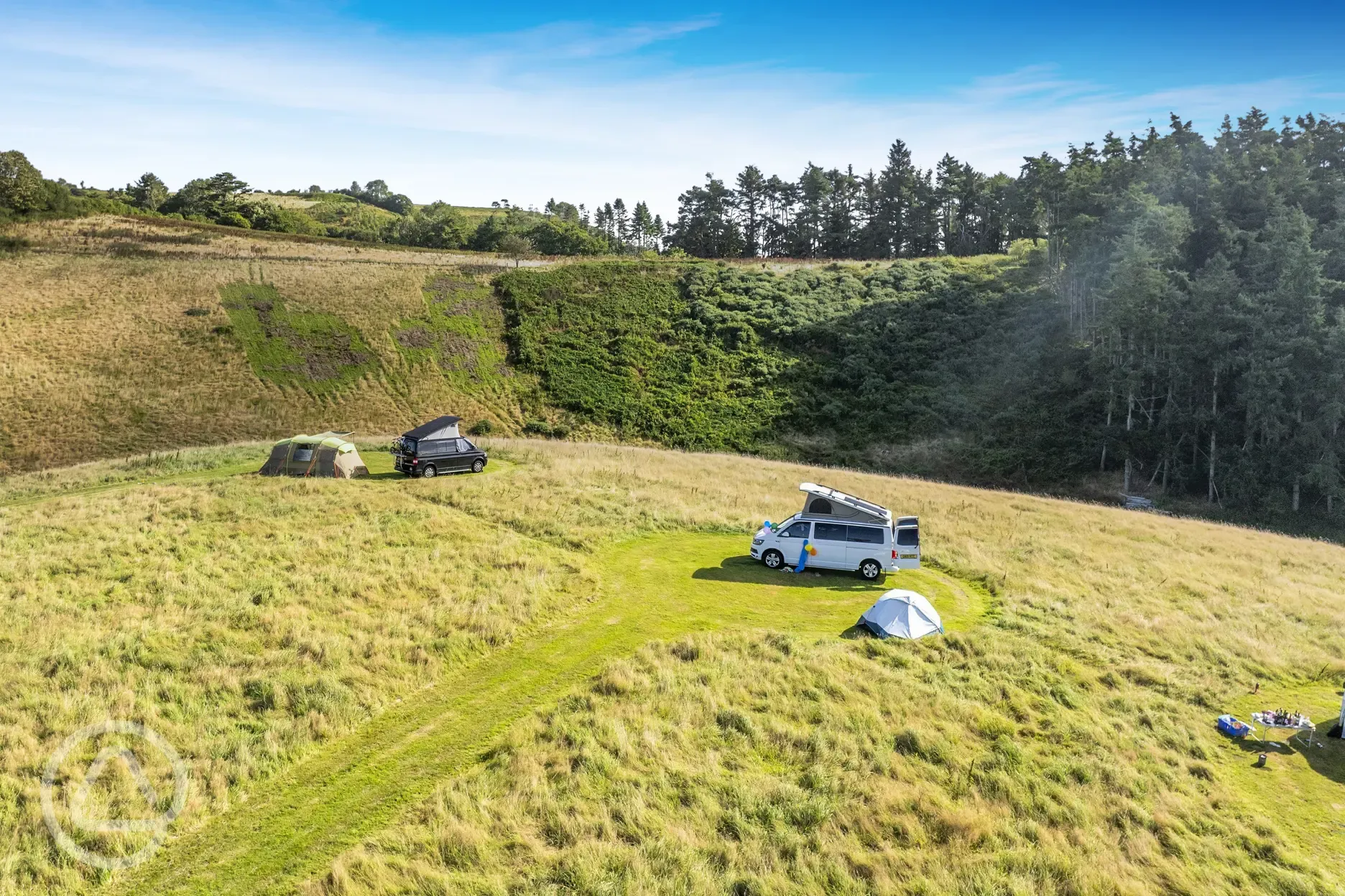 Aerial of the non electric grass pitches