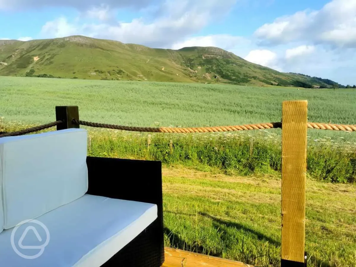 Views from glamping pod