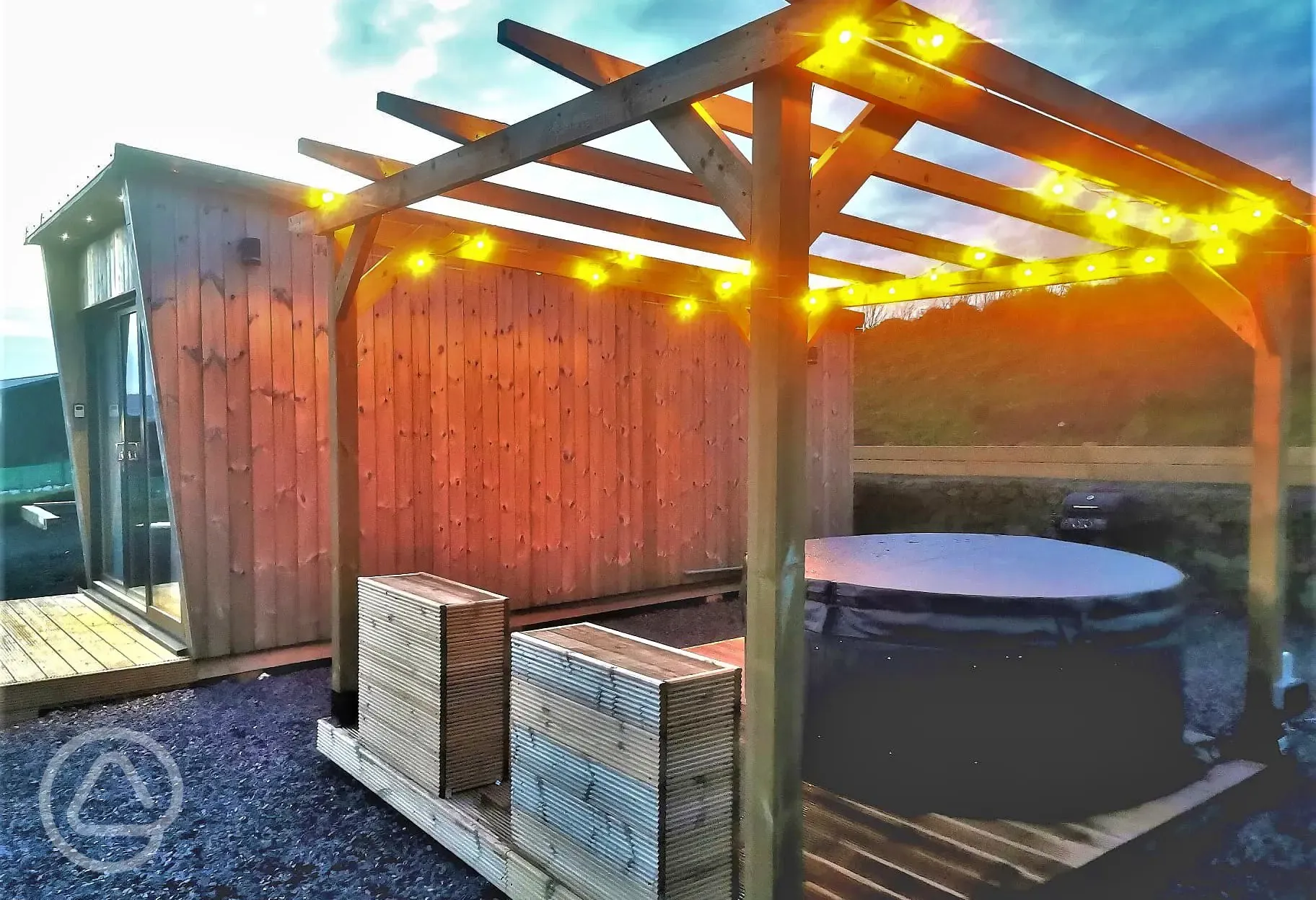Exterior of glamping pod