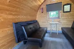 Family glamping pod with two double sofa beds Family glamping pod with two double sofa beds